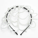 Vintage Pearls Mesh Headband Hairbands for Women
