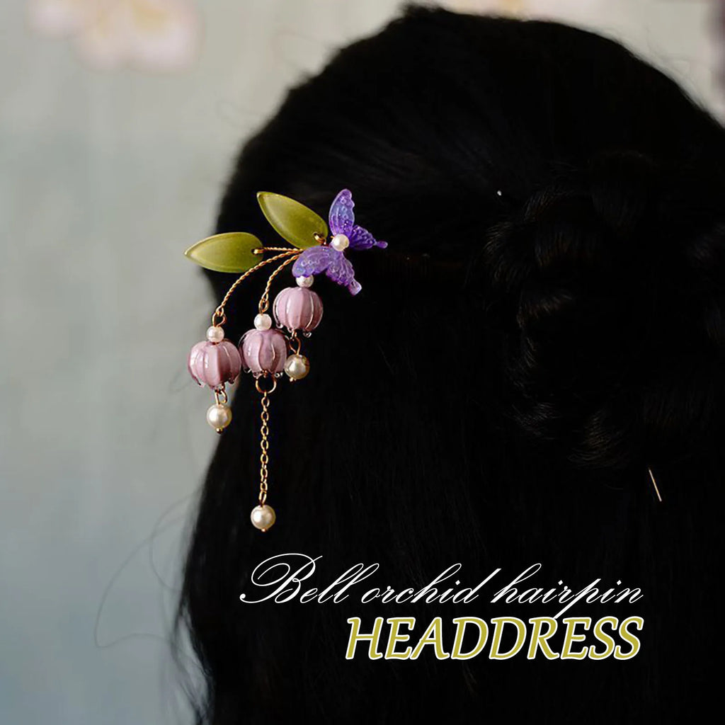 Vintage Flower Hairpins Wooden Pearls Hair Sticks