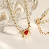 Vintage Heart Love Envelopment Pendant Necklace for Women