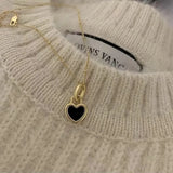 Vintage Heart Pendant Necklace for Women Clavicle Chain Choker Jewelry
