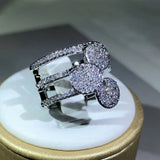 Vintage Heart Promise Ring Simulated Diamond 925 Sterling Silver