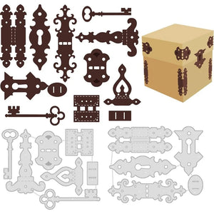Vintage Hinge Cutting Dies Stencils for Box Decoration, Cardboard Connection