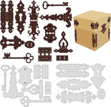 Vintage Hinge Cutting Dies Stencils for Box Decoration, Cardboard Connection