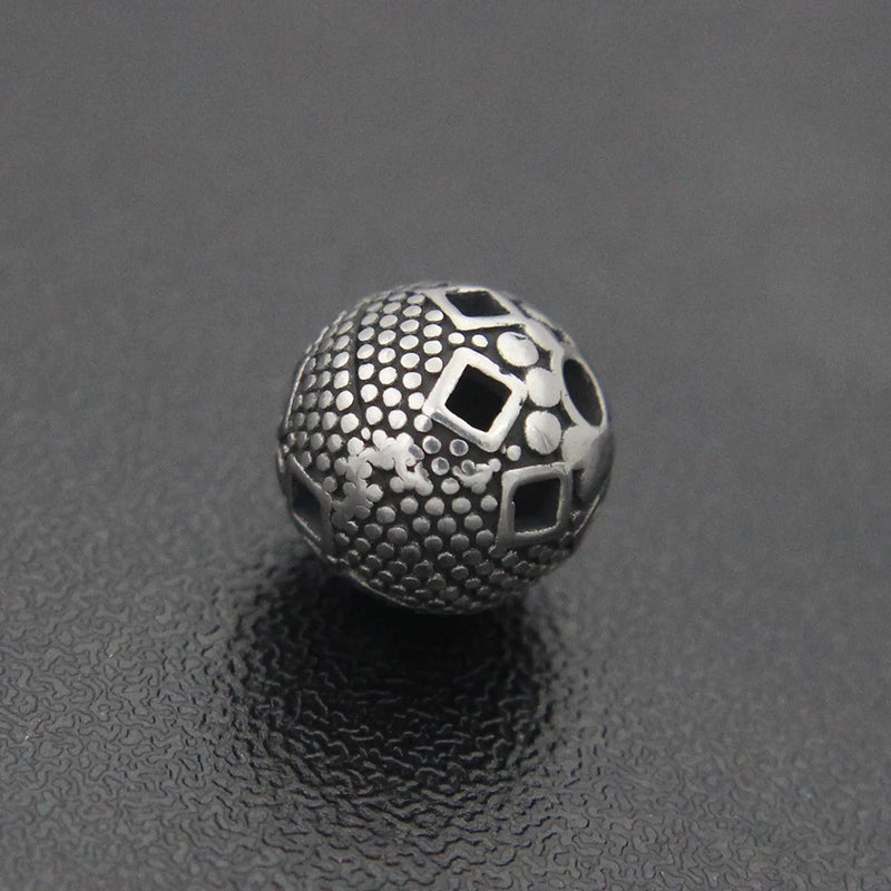 Vintage Hollow Bead Charm 2.0mm Hole Bracelet DIY Jewelry Making Gift