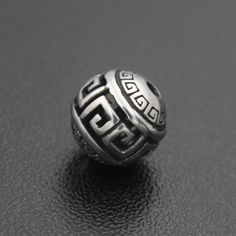 Vintage Hollow Bead 316l Stainless Steel Bracelet DIY Jewelry Making Gift