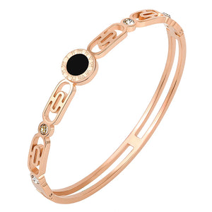 Vintage Hollow Roman Numerals Charm Bracelet Women Men Jewelry