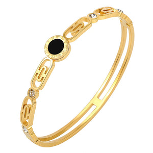 Vintage Hollow Roman Numerals Charm Bracelet Women Men Jewelry