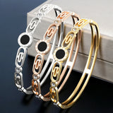 Vintage Hollow Roman Numerals Charm Bracelet Women Men Jewelry
