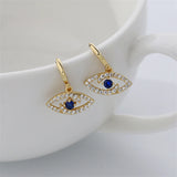Vintage Hollow Devil's Eye Dangle Earrings 925 Sterling Silver