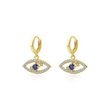 Vintage Hollow Devil's Eye Dangle Earrings 925 Sterling Silver