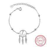 Vintage Hollow Dream Catcher 925 Silver Bracelet For Women