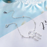 Vintage Hollow Dream Catcher 925 Sterling Silver Charm Bracelet