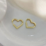 Vintage Golden Heart Hoop Earrings Small Jewelry