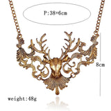 Vintage Deer Pendant Necklace for Women Halloween Jewelry