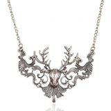 Vintage Deer Pendant Necklace for Women Halloween Jewelry