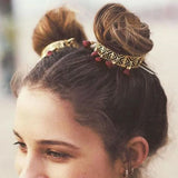 Vintage Red Tassel Hair Sticks for Women Boho Bun Golden Hair Pin