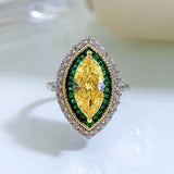 Vintage Zircon Wedding Bands Ring Silver Women Adjustable Finger Ring