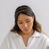 Vintage Pearl Headdress Bride Forehead Chain Wedding Headwear