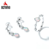 Vintage Flower Dangle Earrings 925 Silver Plated for Women