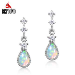 Vintage Flower Dangle Earrings 925 Silver Plated for Women