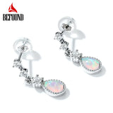 Vintage Flower Dangle Earrings 925 Silver Plated for Women