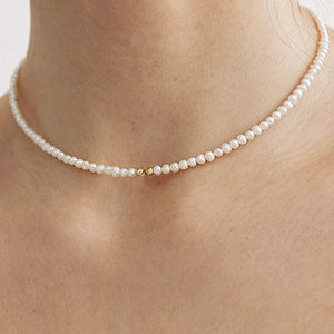 Vintage Pearls Initial Necklace Bead Collars Adjustable Choker