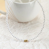 Vintage Pearls Initial Necklace Bead Collars Adjustable Choker