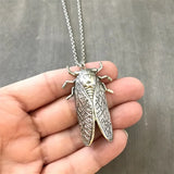 Vintage Cicada Pendant Necklace Unisex Men's Jewelry