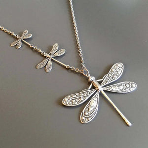 Vintage Dragonfly Moonstone Necklace Charm Leather Rope Choker