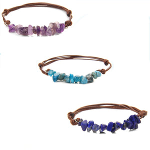 Vintage Gravel Freeform Chip Natural Stone Bracelet Women