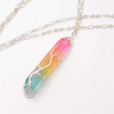Vintage Tourmaline Crystal Pendant Necklace Wire Wrap Jewelry