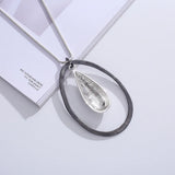 Vintage Oval Circle Pendant Necklace Long Sweater Chain Jewelry Gift