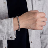 Vintage 925 Silver Bracelet Men-4.5mm Tube Chain 7-8 Inch