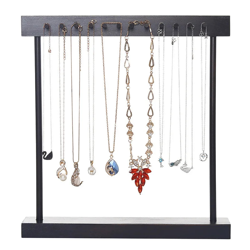 Vintage Jewelry Hanger Necklace Earring Wood Rack Display Stand