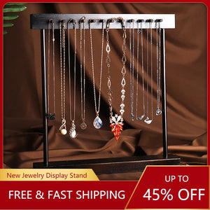 Vintage Jewelry Hanger Necklace Earring Wood Rack Display Stand
