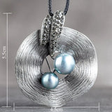 Vintage Leaf Pendant Long Necklace for Women