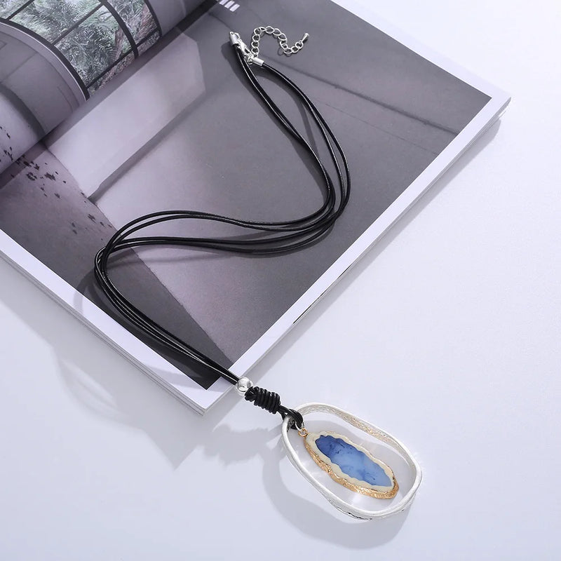 Vintage Jewelry Long Necklace for Women Neck Chokers Pendant