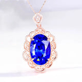 Vintage Geometric Rose Gold Pendant Necklace with Zircon Inlay