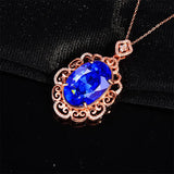 Vintage Geometric Rose Gold Pendant Necklace with Zircon Inlay