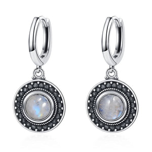 Vintage Moonstone Earrings 925 Silver Wedding Anniversary Gift
