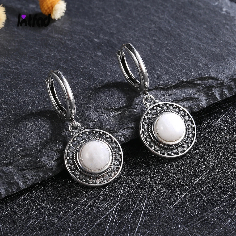 Vintage Moonstone Earrings 925 Silver Wedding Anniversary Gift