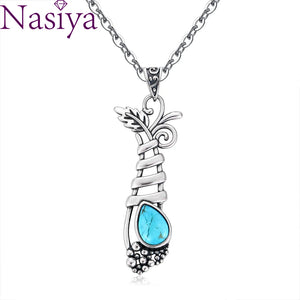 Vintage Turquoise Grape Plant Pendant Necklace Women's Fancy Fansy