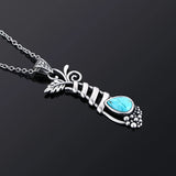 Vintage Turquoise Grape Plant Pendant Necklace Women's Fancy Fansy