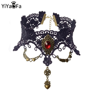 Vintage Lace Choker Necklace Gothic False Collar Statement Necklace