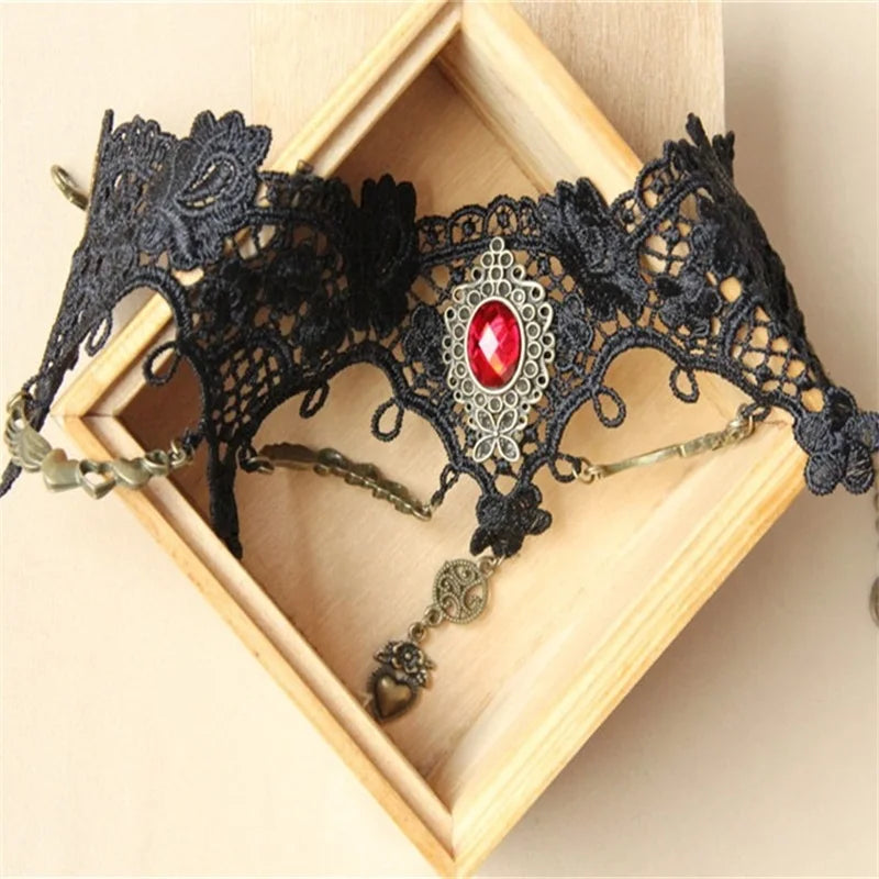 Vintage Lace Choker Necklace Gothic False Collar Statement Necklace