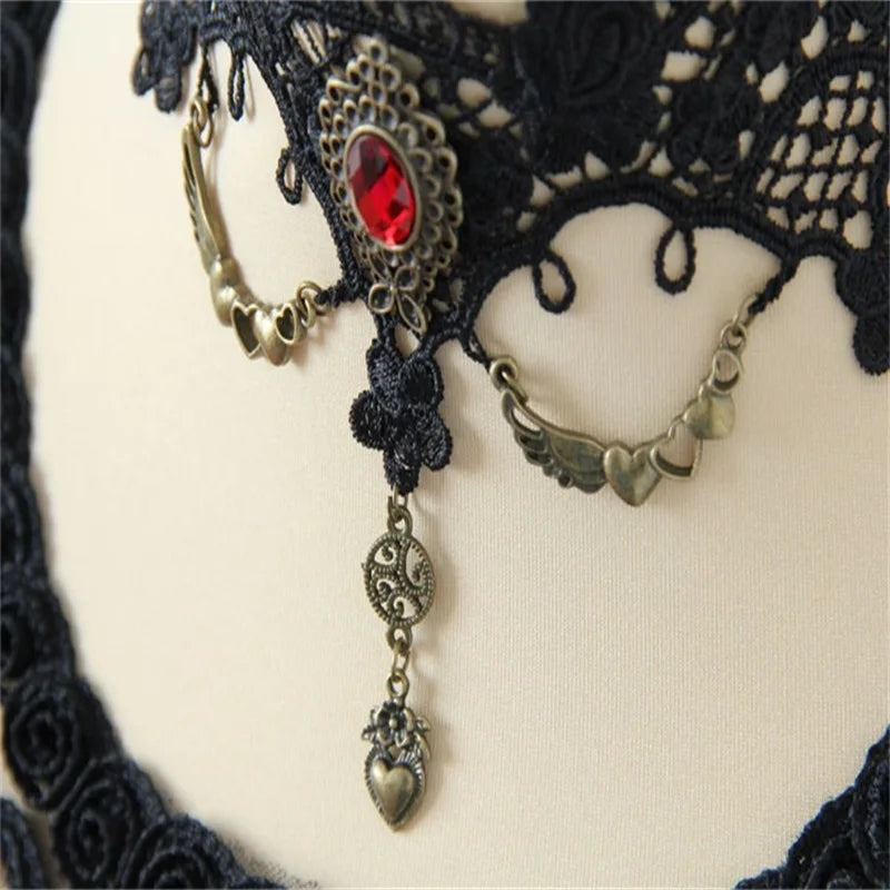 Vintage Lace Choker Necklace Gothic False Collar Statement Necklace