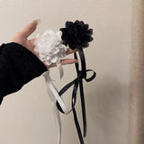 Vintage Lace Flower Choker Necklace Ribbon Collar Clavicle Chain