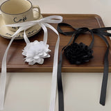 Vintage Lace Flower Choker Necklace Ribbon Collar Clavicle Chain