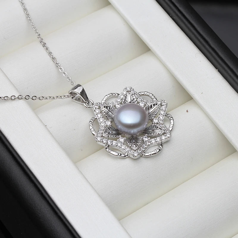 Vintage Lace Freshwater Pearl Pendant Necklace