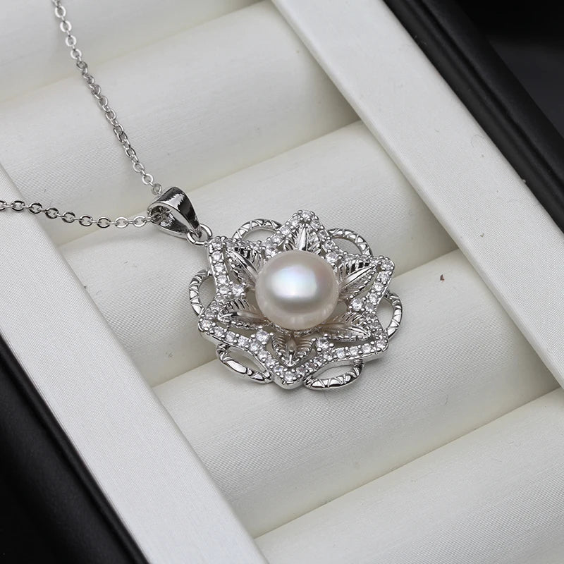 Vintage Lace Freshwater Pearl Pendant Necklace